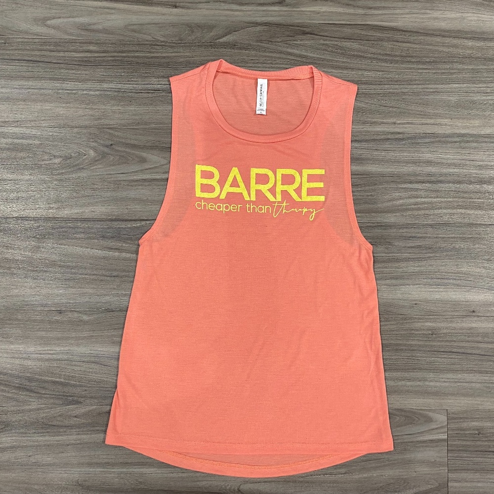 "Barre Cheaper Than Therapy" Muscle Tank